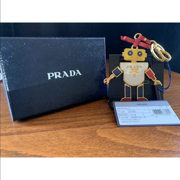 Auth Prada Trick Robot in Brass & Saffiano **RARE* - Picture 2 of 6